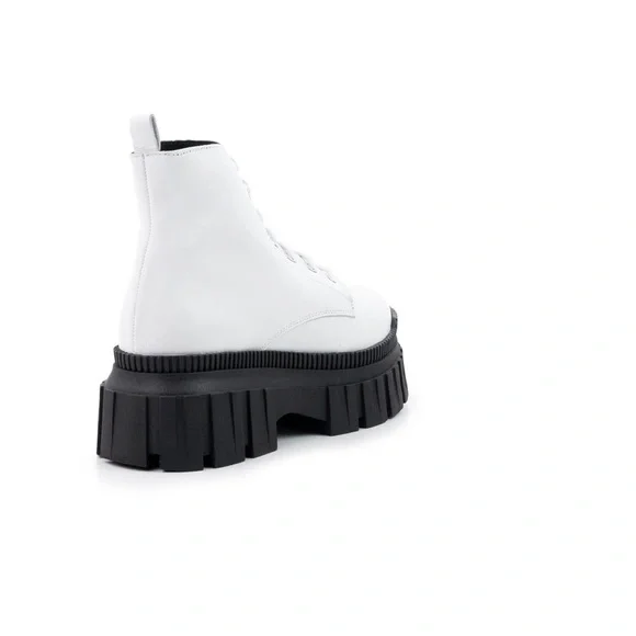 White Leather Combat Boots  L’Intervalle Size 38 - Picture 2 of 16